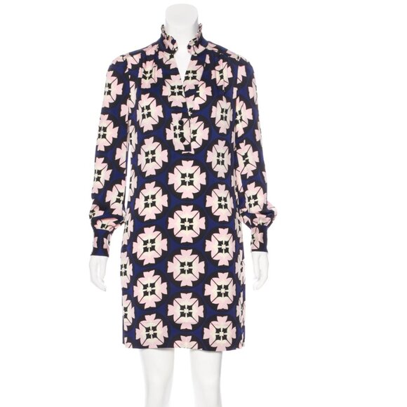 100% SILK Diane Von Fursenberg Dress Size 8 w POCKETS - Picture 1 of 8